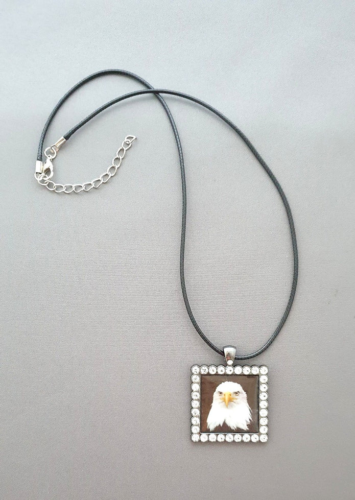 Eagle Resin Pendant on Black Cord