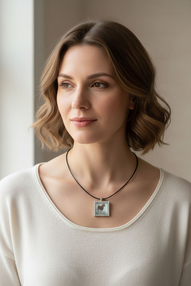 Horse Pendant on Model