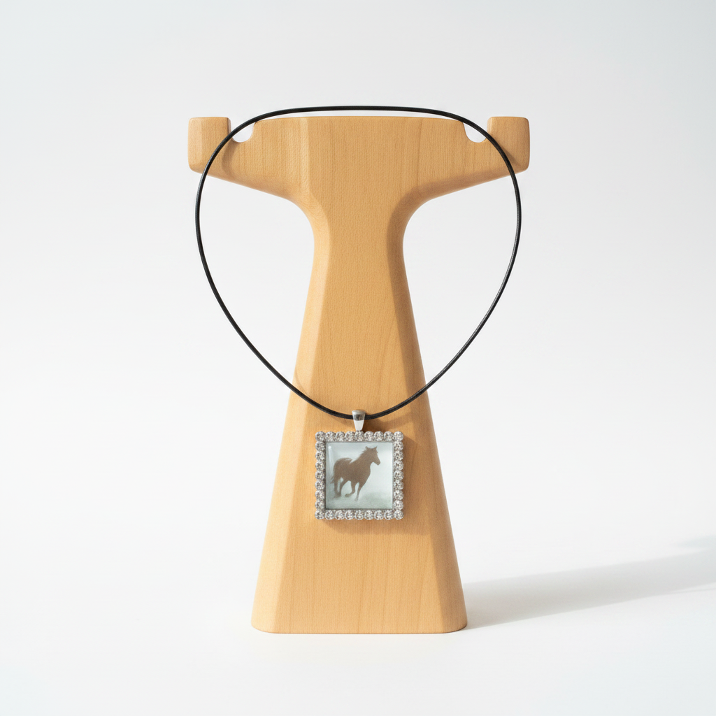 Horse Pendant on Wooden Stand