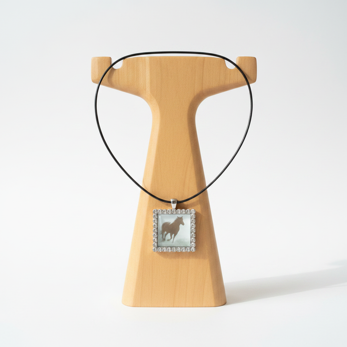 Horse Pendant on Wooden Stand