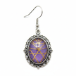 Gothic purple glass earring close-up detail shot