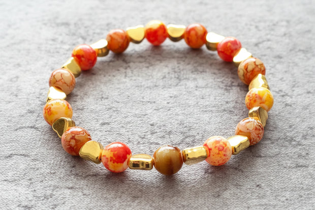 Orange Heart Bracelet