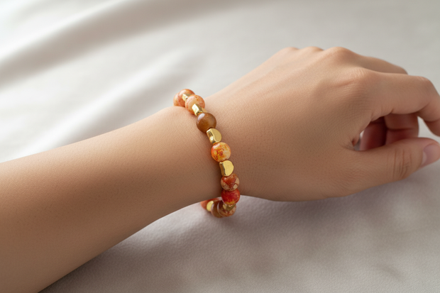 Orange Heart Bracelet