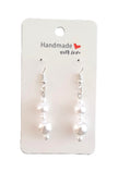 Pearl Coloured Pierced Drop Earrings