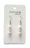Pearls Silver Crystal Earrings
