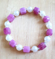 Pink Cream and Silver Bracelet Earrings