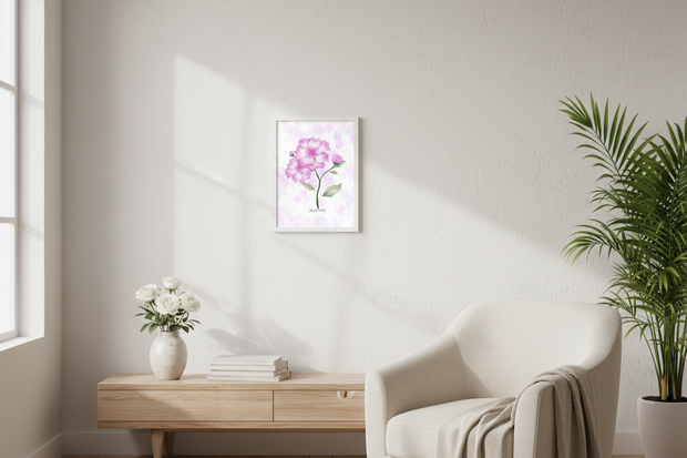 Pink Flower Artwork Print A5