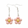Pink Flower Earrings Close-up