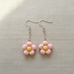 Pink Flower Earrings Flat Lay