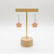 Pink Flower Earrings on Stand