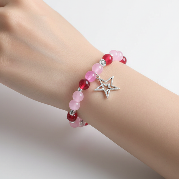 Pink Star Bracelet on Model