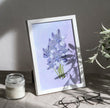 Purple Digital Flowers Print A5