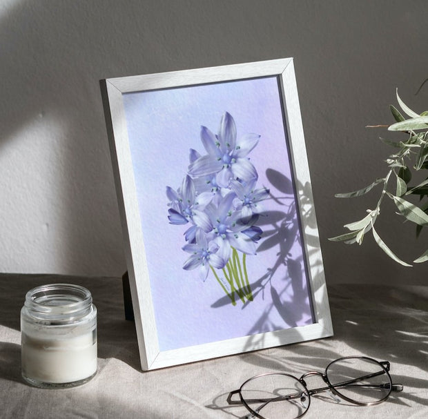 Purple Digital Flowers Print A5