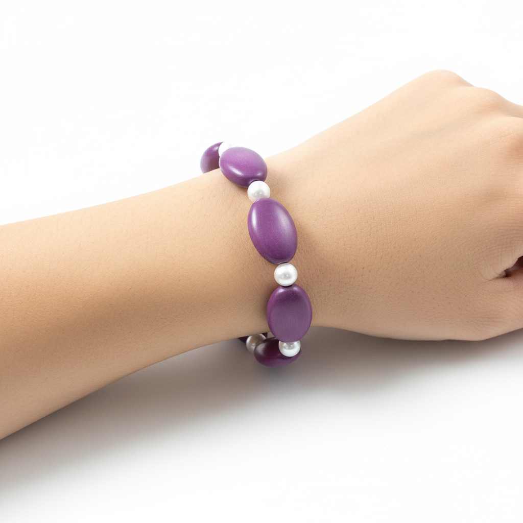 Purple Pearl Beaded Bracelet