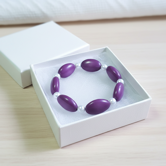 Purple Pearl Beaded Bracelet