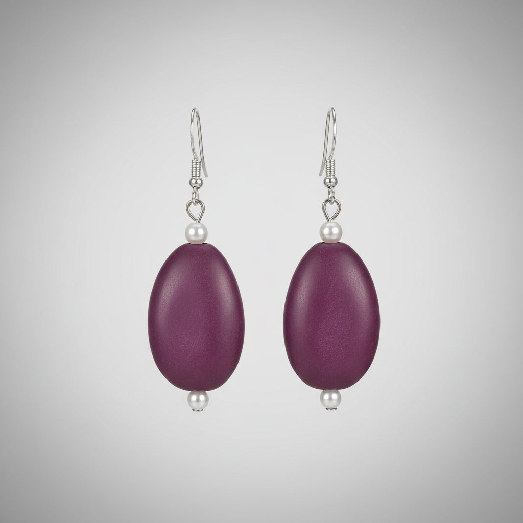 Purple Plum Drop Earrings