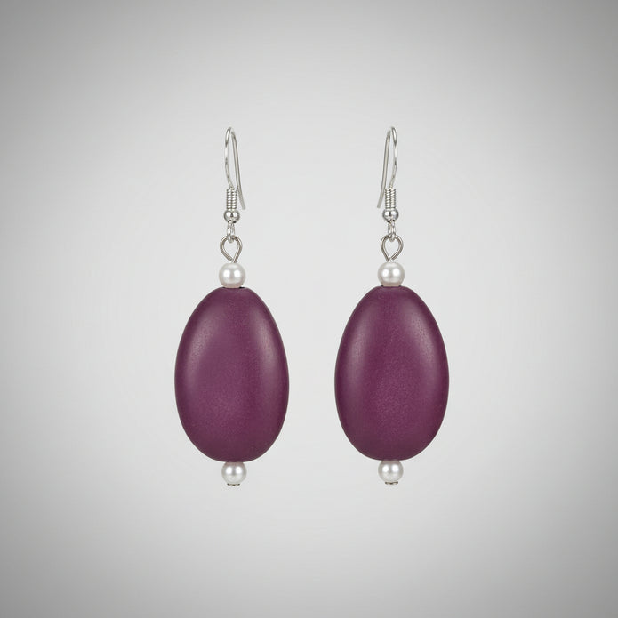 Purple Plum Drop Earrings
