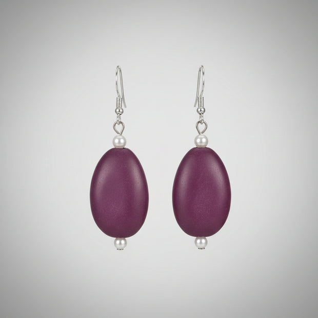 Purple Plum Drop Earrings