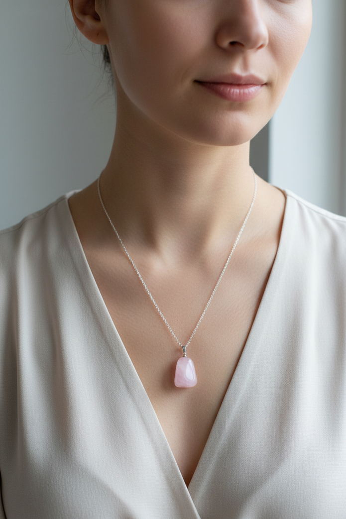 Rose Quartz Pendant Necklace