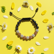 Shamballa bracelet - sunny floral flat lay