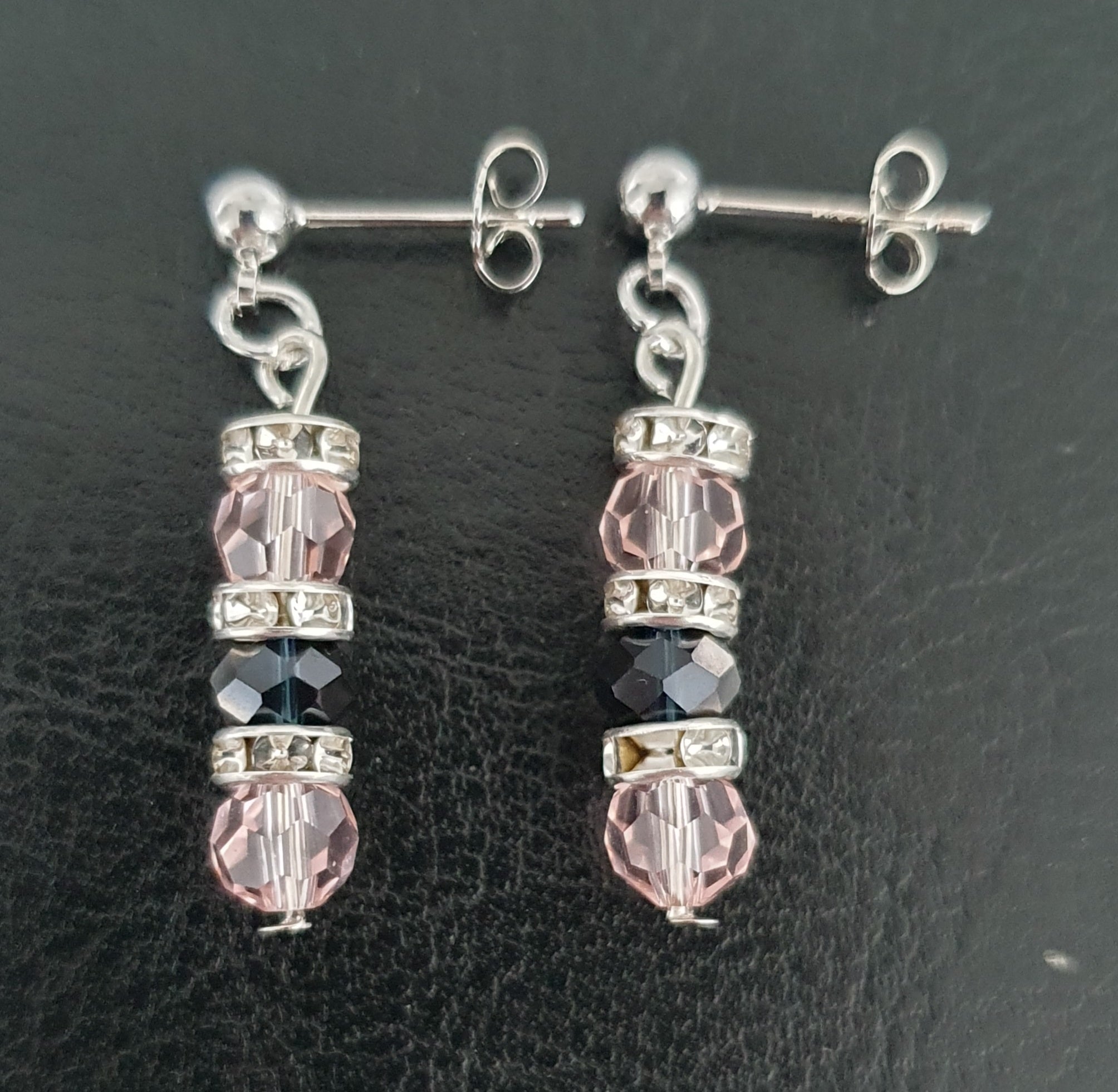 Pink Black Stud Earrings