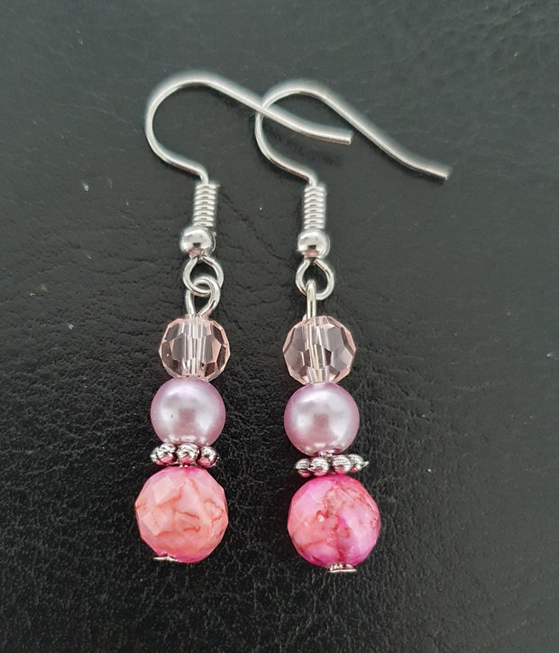 Pink Drop Earrings