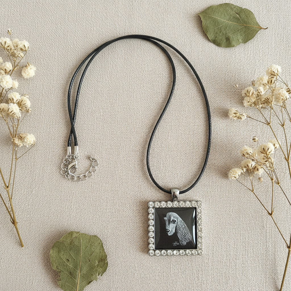 Spaniel Pendant Flat Lay