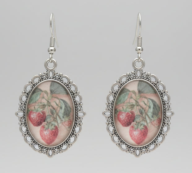 Strawberry Filigree Drop Earrings