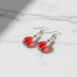 Handmade Classic Teardrop Red Pierced Earrings - Arts Crafts Shack