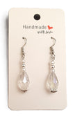 Teardrop Sparkly White Drop Earrings