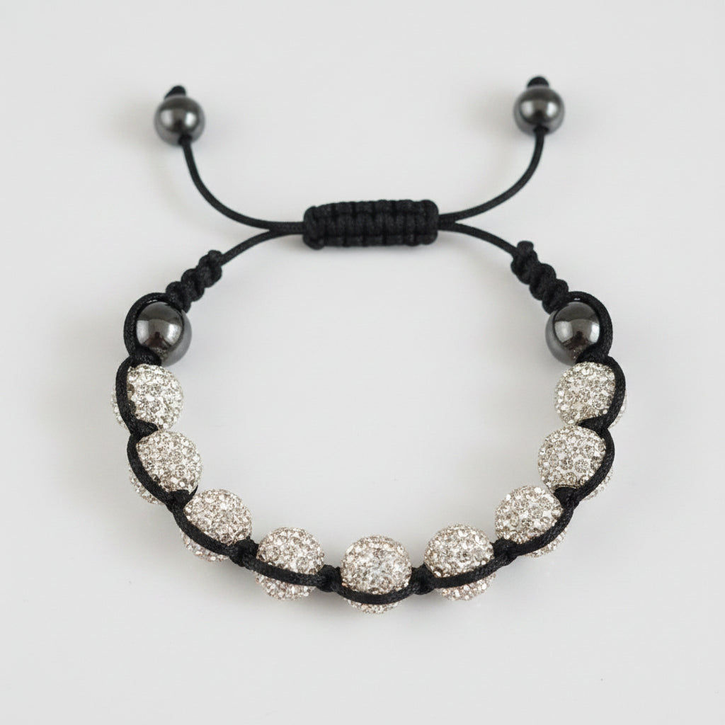 White Disco Beads Bracelet