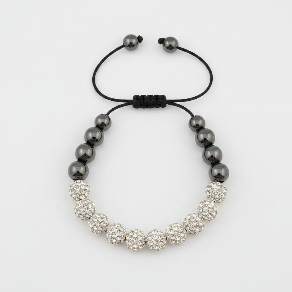 White Sparkly Disco Beads Bracelet