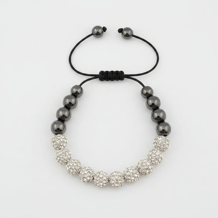 White Sparkly Disco Beads Bracelet